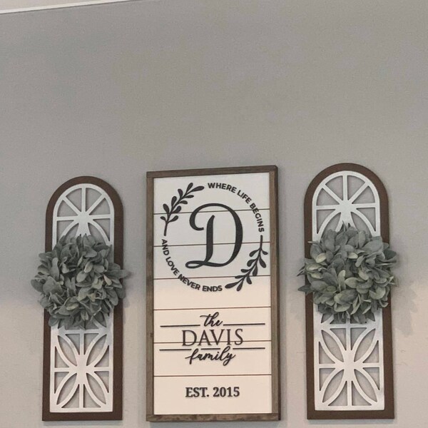 Personalized Family Name Sign: 3D Raised Letter Shiplap Wall Art ...