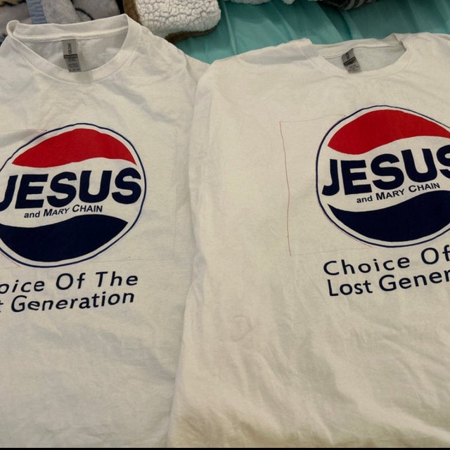 jesus and mary chain tシャツ ペプシ GILDAN L 80's ペプシパロディ ジーザス Tシャツ Pepsi Parody Jesus Print
