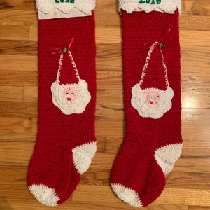 4 Designs Christmas Stockings Crochet Pattern PDF Striped - Etsy