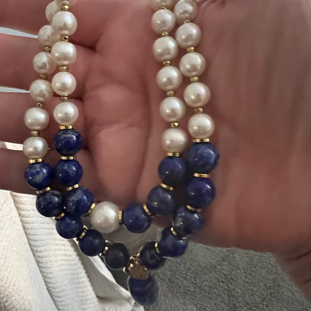 Collana con perline di lapislazzuli blu – Pietra preziosa sfaccettata da 3 mm con chiusura in argento sterling - Italia Collana con perline di lapislazzuli blu – Pietra preziosa sfaccettata da 3 mm con chiusura in argento sterling - Italia