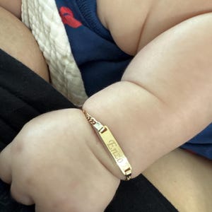 14K Solid Gold Baby ID Bracelet, Personalized Baby Jewelry, Gold Bracelet for Kid, Children Bracelet, Kid Name Bracelet, Newborn Gift