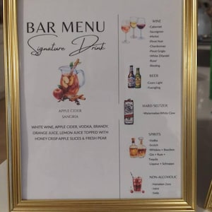 Bar menu sign photo from Katie