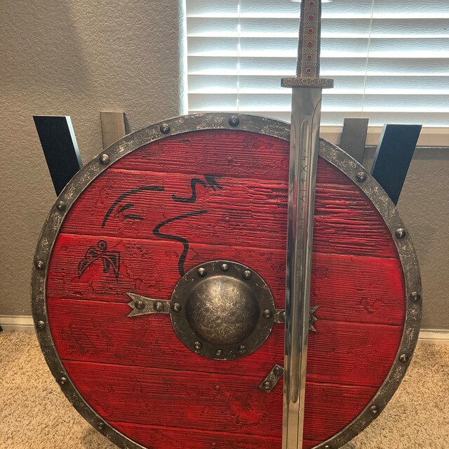 Bouclier viking médiéval Ragnar Viking prêt au combat Bouclier en bois