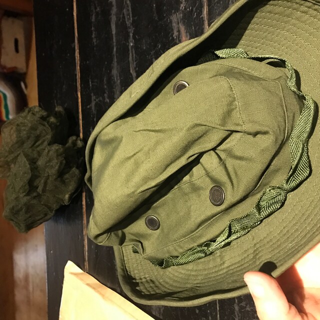 Original USGI Vietnam War Era Jungle Boonie Hat - Dated, Includes Insect Net (Authentic Military Issue)