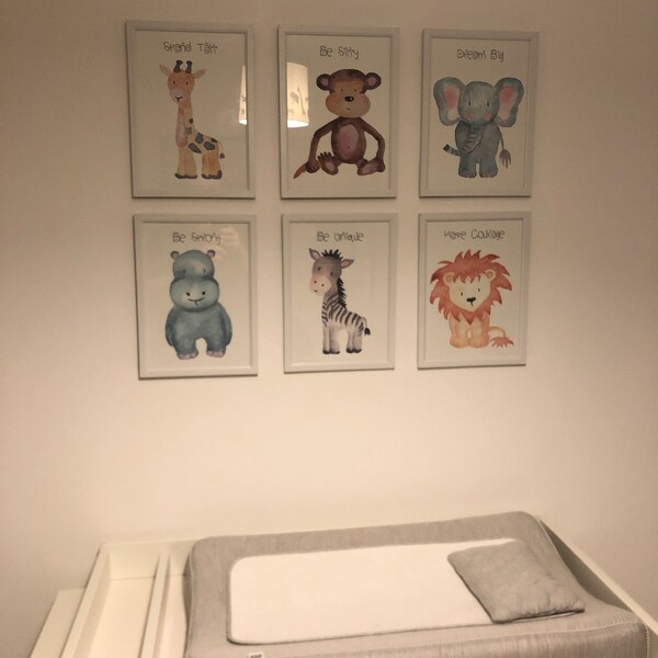 Safari Nursery Prints , Baby Animal Wall Art , Set of 3, 4 or 6 ...