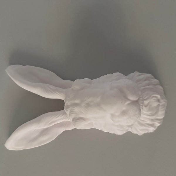 Rabbit Head Wall Art | 3D Bunny Head Decor, Finished in Pale Brown ...