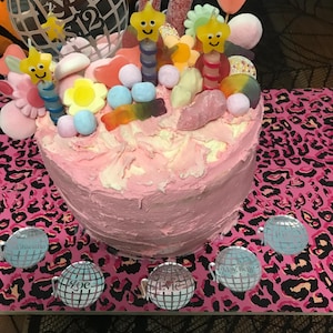 Decoracion Para Pastel De Bolas De Discoteca, Bolas De Pejo Con