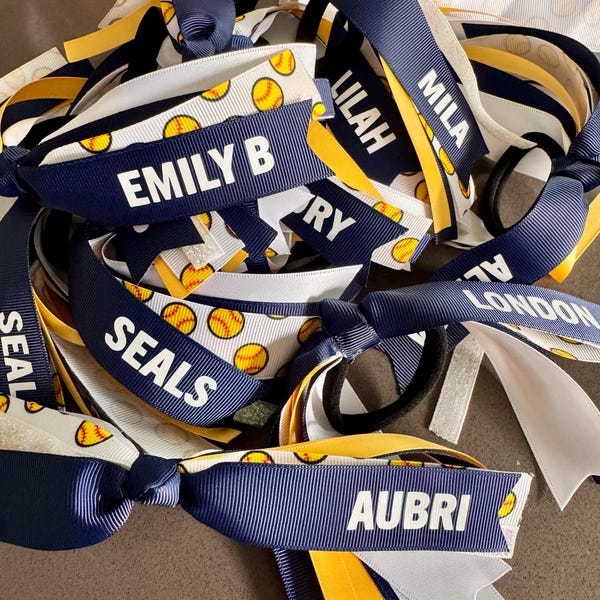 Volleyball Hair Ribbons, Volleyball Hair Ties, Volleyball Bows, Team ...