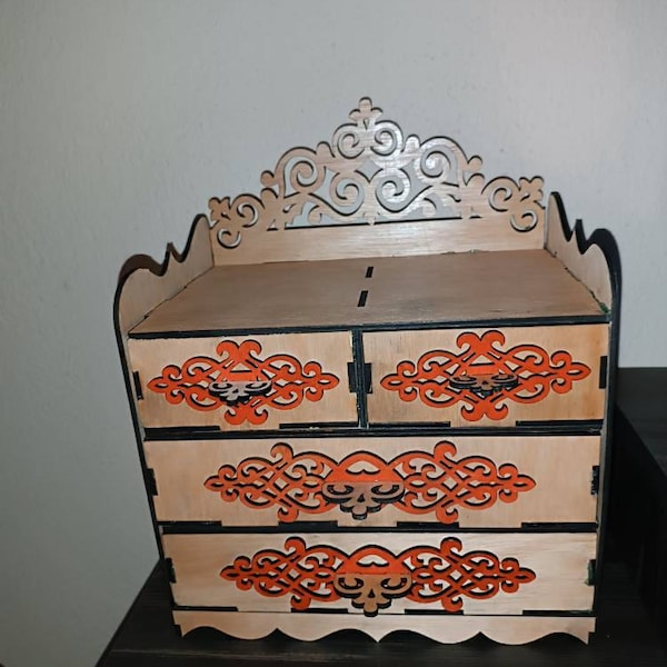Chest of Drawers Laser Cut Svg Files, Decorative Jewelry Box Files ...