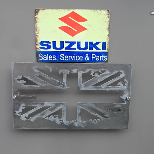 Union Jack Steel Sign Grunge Metal British Flag UK GB Home Wall Decor ...