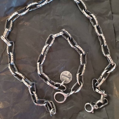 Sterling Silver Chain Handmade Bracelet, Oxidized Silver, Unisex ...
