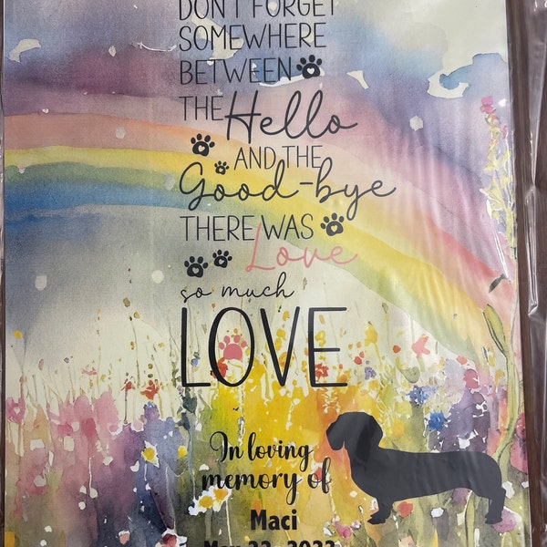 DIGITAL Printable "rainbow Bridge Poem" DOG, CAT, Pet, Memorial Poem, Sublimation, Digital ...