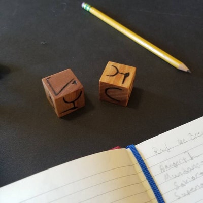 Hindi devanagari Digits Wooden Dice Hand Burned // Gifts for Him