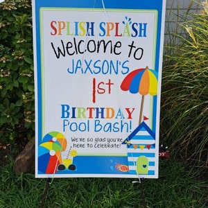 Beach Bash Or Pool Bash Birthday Party Printable Welcome Sign Etsy 日本