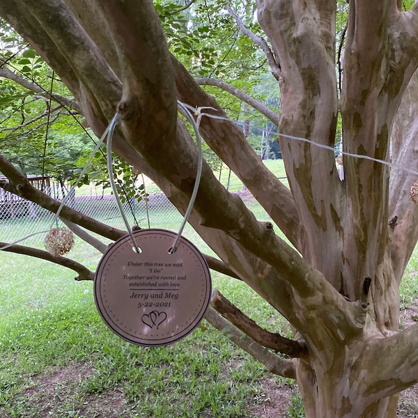 Earth Day Gifts, Tree Charm™ - Round / Personalized. Tree Plaque, Tree ...