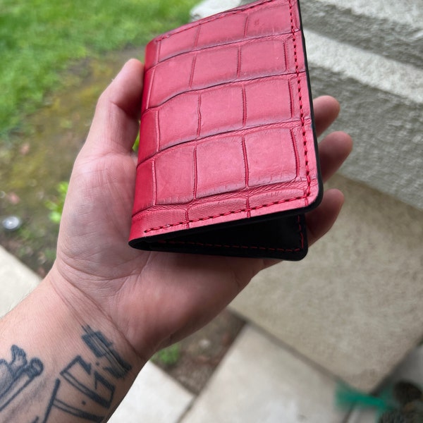 Custom Exotic Leather Bifold Wallet, Python & American Alligator ...