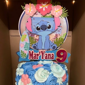 10 Styles Stitch Cake Topper Figurines,Ohana Means Family Party Supplies  Birthday Cartoon Figure Toys Decoration(BJ-SDZ B)