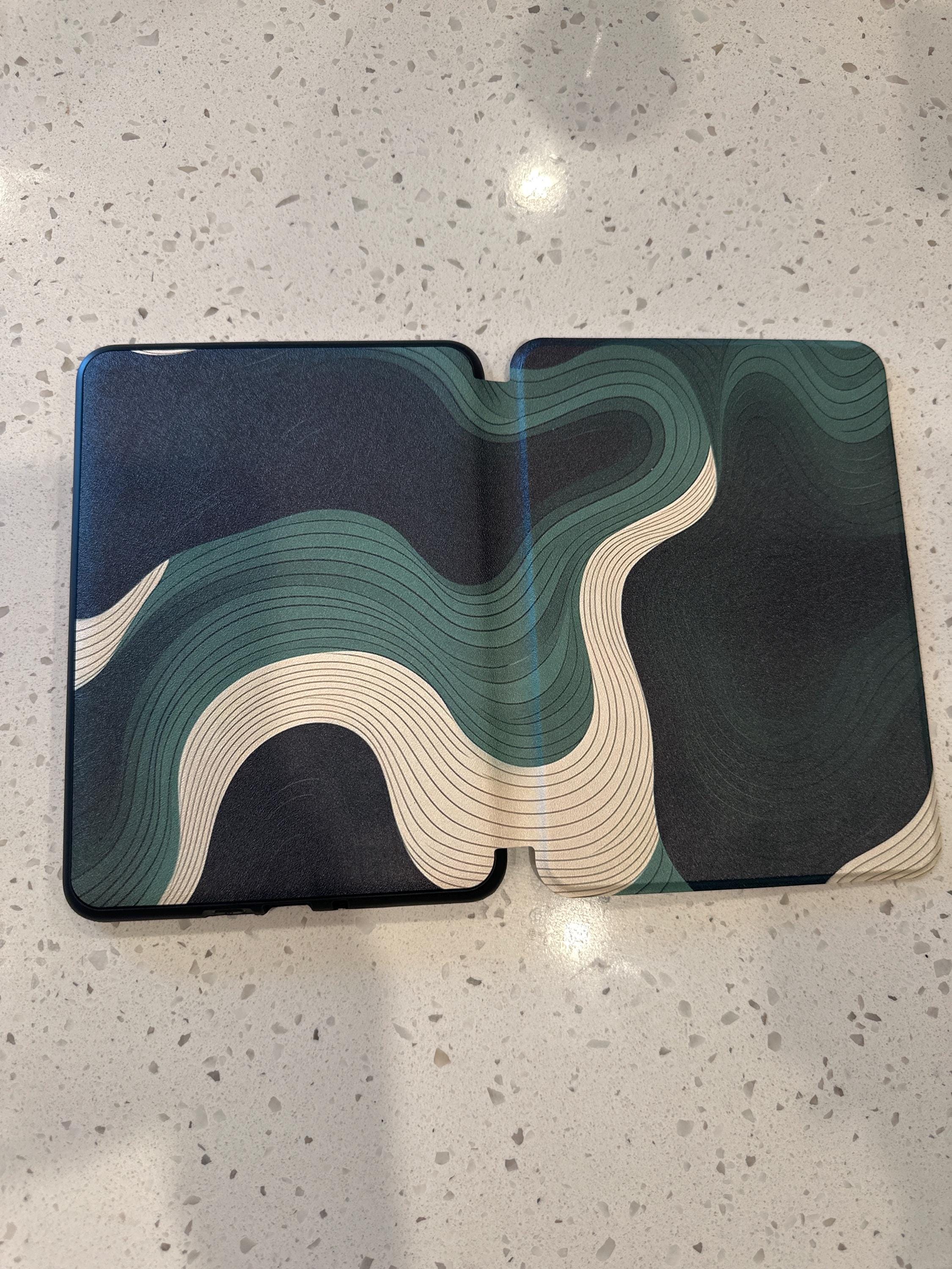 Minimalist Green Aesthetic Flow Kindle Cover - Fits All Kindle Models, Including Paperwhite 6.8&quot; and Kindle 6&quot; - Stylish and Protective Case