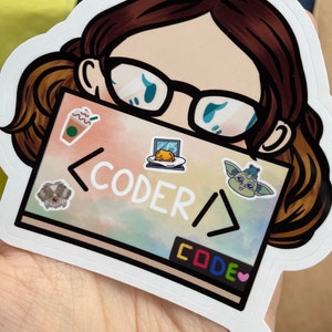 HTML CSS Javascript Transparent Stickers Coding | Etsy