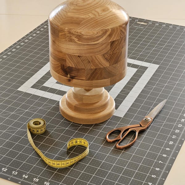 Hat Block Machine Wooden Hat Block on Stand / Oval or Round Open Crown Hat Block / Hat ...