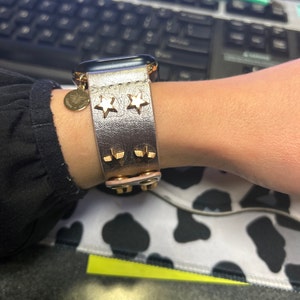 Thick Leather Apple Watch Band / Leopard or Cheetah Print / 