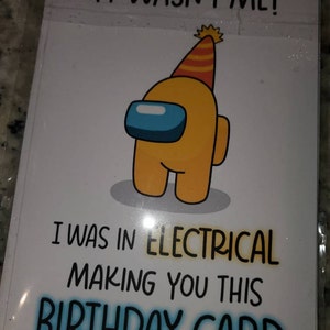 printable among us birthday card it wasnt me digital etsy