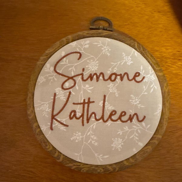 Personalized Embroidered Baby Name Sign: Pretty Vintage Floral - Etsy