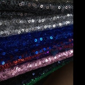 Sequin Fabric Sewed on Polyester Mesh, All Over 5mm Sequins, Sparkly ...