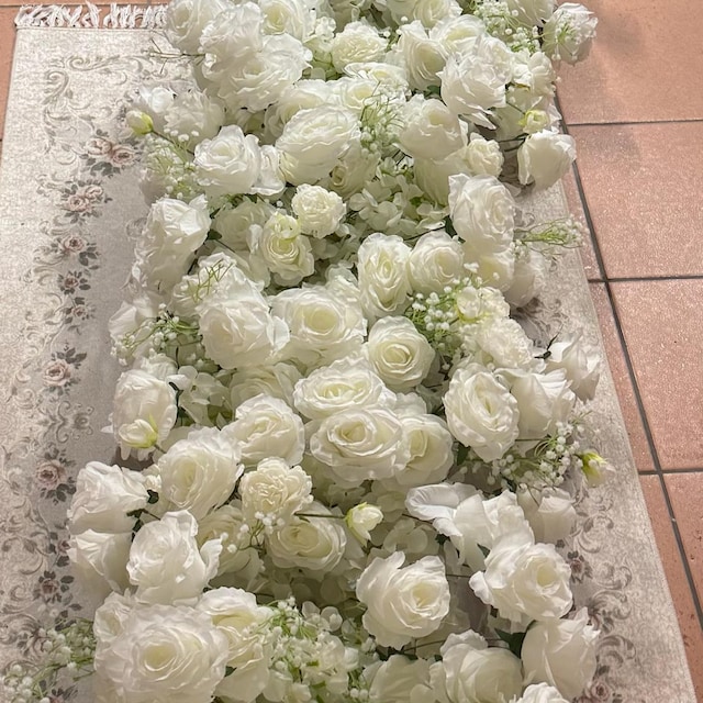 Ukeler 2 Ghirlande Di Rose Artificiali Verde E Blu – 2,1 Metri Con Fiori Grandi E Boccioli