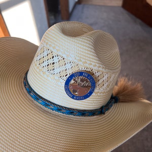 Horse Hair Hat Band, Side Tassel, Cinnamon-turquoise, Horsehair Cowboy ...
