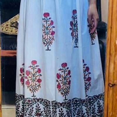 Mustard Cotton Anarkali Kurtis Set for Women with Dupatta main image 0