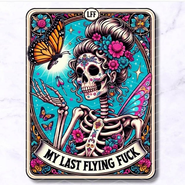 The Last Flying Fuck Funny Tarot Card PNG, Sarcastic Sweary