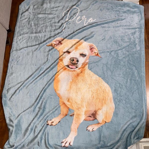 Personalized Pet Blanket Using Pet Photo + Name Custom Dog Blanket Cat ...