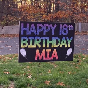Golden Birthday Yard Sign With Photo, Drive by Birthday Lawn Sign, Honk