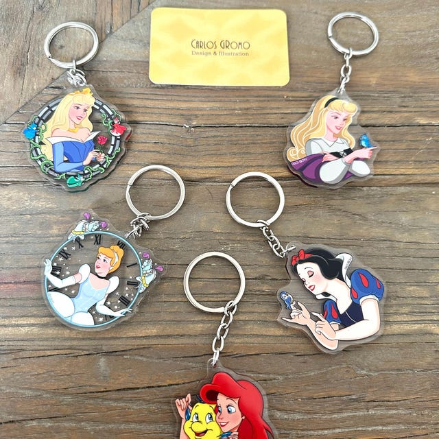 リトル・マーメイド、アリエルとフランダー - キーホルダー（6cm