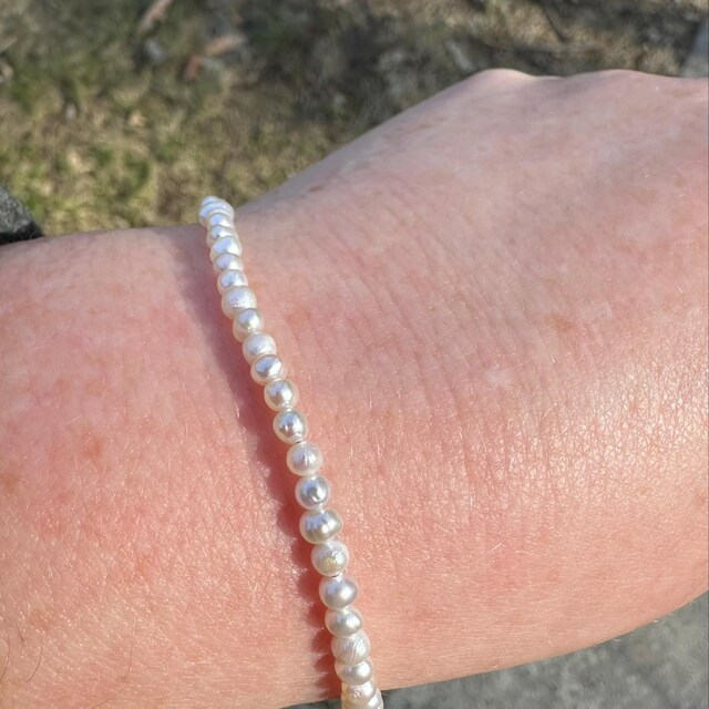 ★rosemont★ [Rosemont] SILVER freshwater pearl 4mm bracelet 4mm Cultured Freshwater Pearl Bracelet | Shane Co.