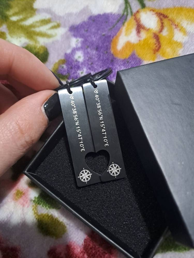 Benutzerdefinierte Paar Keychain Personalisierte Geschenk Für Freund Freundin Passenden Schlüsselanhänger Jahrestag Geschenke für Freund Valentinstag Geschenke