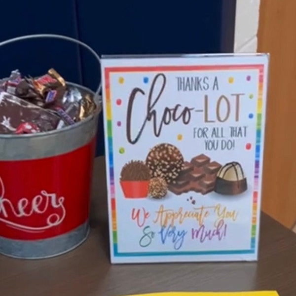 Chocolate Thank You Sign, Appreciation Week Teacher Staff Employee ...