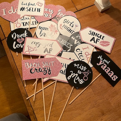 Printable Bachelorette Party Photo Booth Props INSTANT DOWNLOAD 20 ...