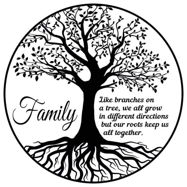 Family Like Branches On A Tree – PVC Schild Mit Spruch, 12,7 X 25,4 Cm, Retro Deko Für Zuhause