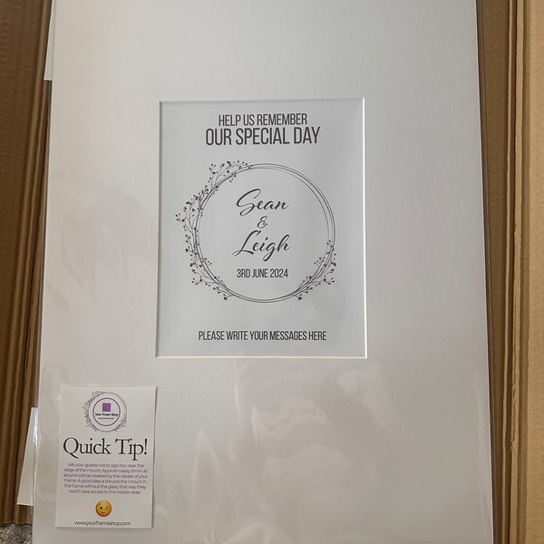 Personalised Wedding Signature Photo Mount - Bespoke Mount Boards for ...
