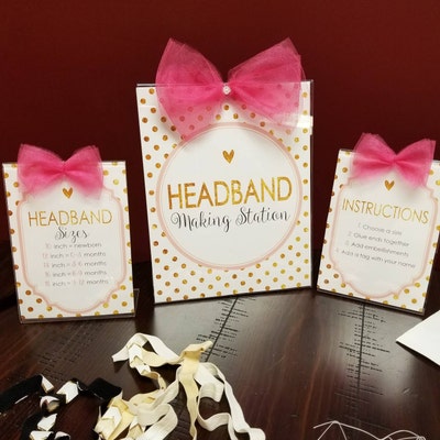 Headband Sign, Headband Station Sign, Headband Baby Shower Sign, Baby ...