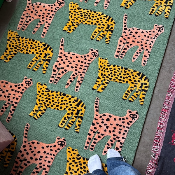 High Low Rug Hand Tufted Terracotta Rug Modern High Low Rug Pebble Rug Multicolor ...