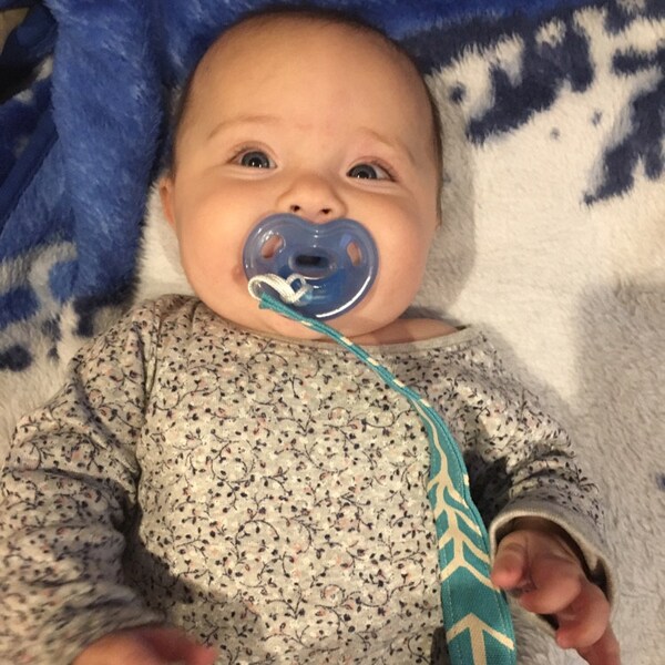 Personalized Snap Fabric Pacifier Clips / Embroidered Paci Clips / Paci ...