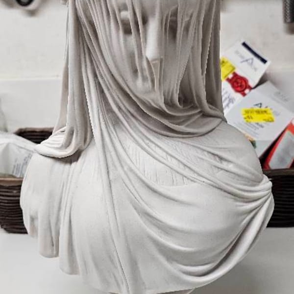 Veiled Lady Bust Sculpture - Female Antique Art Statue in Marble Stone ...