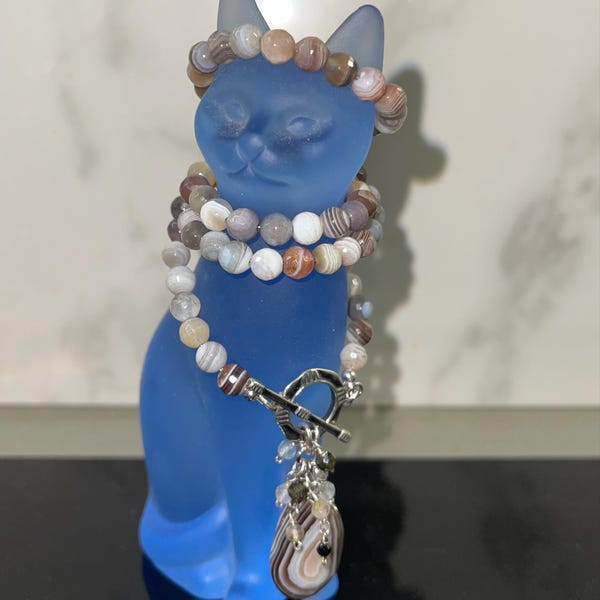 Pure By Nat Florence Post Earring W. Gemstones - Pink Smoky