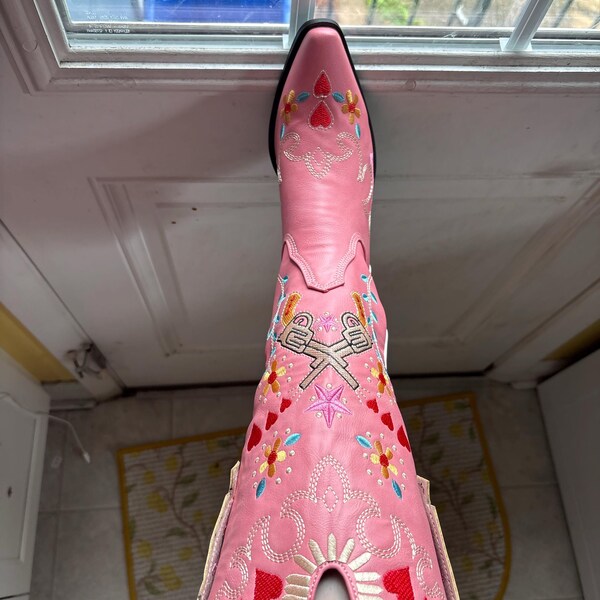 Tall Pink Cowgirl Boots