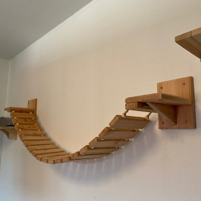Kattenladder, kattentrap voor balkon, trap, 1,2 m, met metalen haken