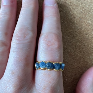 Customer photo from Sarah, Sterling Silver Eternity Sapphire Ring, Raw Sapphire Ring,