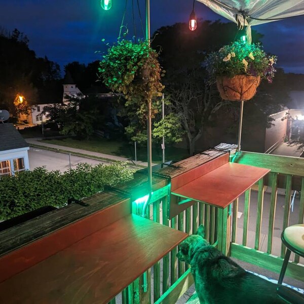 Folding Space Saving Bar Table for Deck, Veranda and Porch Railings ...